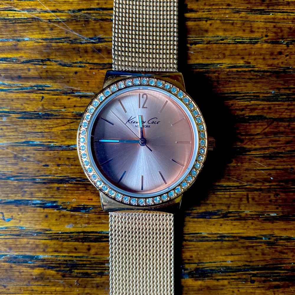 Rose gold Kenneth Cole mesh watch